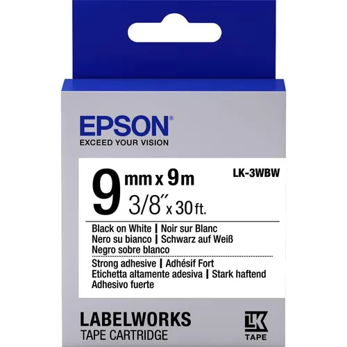 Epson Etikettenkassette Lk-3wbw (0.90 cm, Schwarz) (C53S653007)