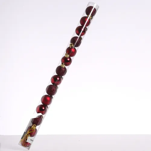 Christbaumkugel Weihnachtskugel bruchfest glänzend matt glitzernd weinrot14 Stk