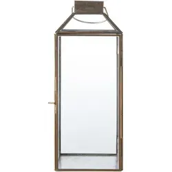 Quadratische Laterne aus Metall und Glas in Orange in orange von House Nordic