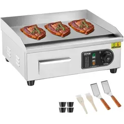 Kommerzielle Elektrische Grillplatte 2800W - Flachgrill für Gastronomie - Gastronomie-Grill- / Griddleplatten mit 2800W Leistung, aus robustem Edelstahl, ideal für professionelle Küchen und hohe Temperaturen bis 300 °C.