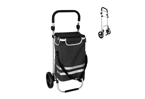 relaxdays Einkaufstrolley Klappbarer Einkaufstrolley 45 l, 45 l, schwarz
