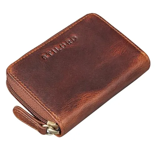 STILORD 'Luxor' Premium Kreditkarten-Etui aus Echt-Leder in braun von STILORD