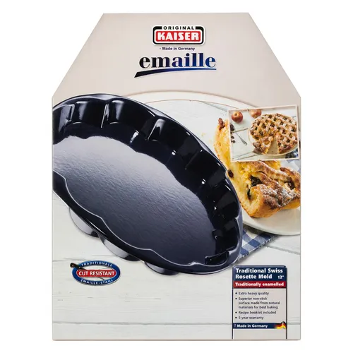 Original Kaiser Emaille Rosettenform 30cm Backform schnittfest spülmaschinenfest