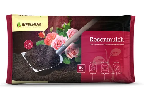EIFELHUM Rindenmulch Bio Staudenmulch Rosenmulch 50l Naturfasermulch, 50 l