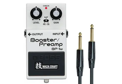 Boss BP-1W Booster Preamp Waza Edition - E-Gitarre Effekt-Pedal mit Clean Boost und analoger Preamp-Technologie, für den legendären Klang von Boss CE-1 und RE-201, ideal für kreative Gitarristen.
