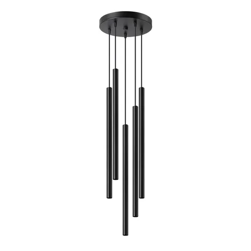 Pendelleuchten PASTELO 5P schwarz - Moderne Pendelleuchte in minimalistischer Optik, ideal für Wohnzimmer oder Schlafzimmer. Hergestellt in Polen aus hochwertigen Materialien für langlebige Eleganz.