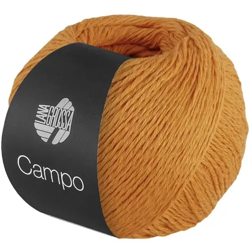 LANA GROSSA Campo | Feines, mehrfach verzwirntes Baumwoll-Mischgarn mit Struktur | Handstrickgarn aus 65% Baumwolle & 25% Viskose & 10% Leinen | 50g Wolle zum Stricken & Häkeln | 165m Garn FB 29
