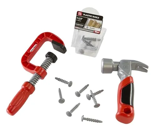 little tikes Creative Construction Hammer & Nail Set - Enthält 5 Zubehörteile, Rollenspiel-Bauset, Geeignet für Jungen und Mädchen ab 3 Jahren