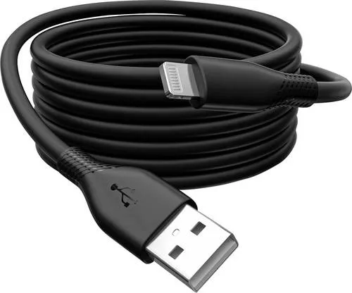 Digitus USB-Ladekabel USB 2.0 USB-A Stecker, Apple Lightning Stecker 1.00m Schwarz Flexibel, hochflexibel, mit USB, Silikon