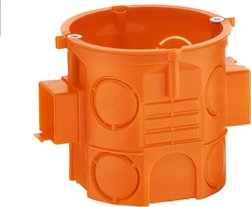 Unterputzdose 60mm tief mit Schrauben orange
