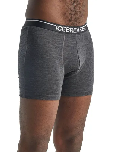 Icebreaker Anatomica Boxershorts - Herren Unterhosen aus Merinowolle, Jet Heather, XL - Laufunterwäsche aus atmungsaktiver Merinowolle, die Körpertemperatur reguliert und Geruchsbildung entgegenwirkt. Ideal für Alltag und Abenteuer, bietet höchsten Tragekomfort.
