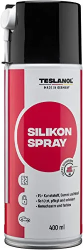 TESLANOL 26042 Silikonspray - 400 ml Pflege- und Schmiermittel für Gummi, Kunststoff und Metall, wasserabweisend und temperaturbeständig von -50°C bis +200°C