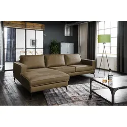 KAWOLA Sofa BLOOM Ecksofa Leder oliv in beige von KAWOLA