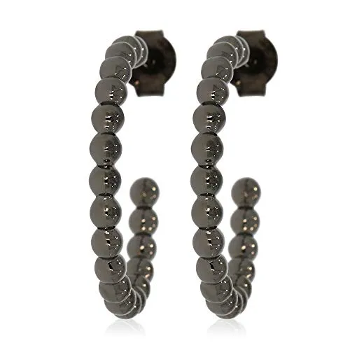 Steckcreolen Kugeldesign Black Rhodium