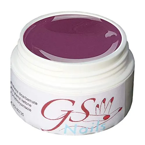 GS-Nails UV Farb-Gel für Nail-Art & Nagel-Design - 5 ml UV-härtendes Cover-Gel - Nail-Gel - selbstglättendes Nagel-Gel - Schlamm Lila 11