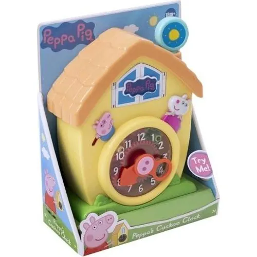HTI 931PEPA4761 Peppa Pig Kuckucksuhr - Lernspielzeug für Kinder ab 18 Monaten, fördert spielerisch das Erlernen der Uhrzeit mit Peppa Pig und seinen Freunden. Hochwertige Verarbeitung und sichere Materialien garantieren langen Spielspaß.