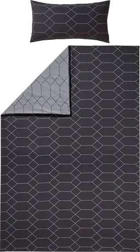 REDBEST Wendebettwäsche Biber 2-teilig, Grafikdesign - Hochwertige REDBEST Wendebettwäsche aus Biber für ein kuscheliges Schlafgefühl. Mit praktischem Reißverschluss und stylischem Grafikdesign, das für Abwechslung sorgt. Pflegeleicht und hautfreundlich, ideal für erholsame Nächte.