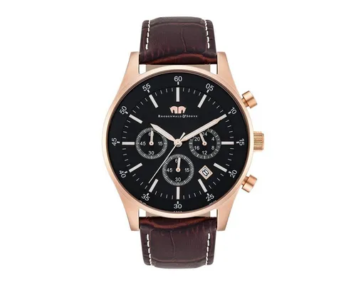 Rhodenwald & Söhne Goodwill Herrenuhr Chronograph - Armbanduhren für Herren mit präzisem Quarzwerk, elegantem roségoldenem Edelstahl-Gehäuse und 5 ATM wasserdicht – perfekt für jeden Anlass.