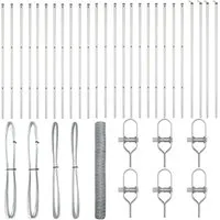 vidaXL Zaun mit Pfosten Silber 1 x 50 m - Gartenzäune aus PVC-beschichtetem Stahl, wetterfest und rostbeständig, ideal zur Abgrenzung von Gartenbereichen und für Haustiere, einfach zu montieren und wartungsfrei.