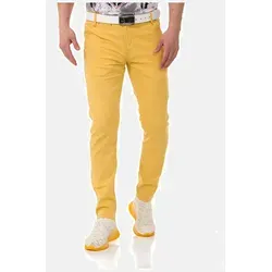 Cipo & Baxx Herren Chinohose Stretch Basic Baumwolle Slim Fit CD842 Mustard W30 L32 - Herren-Jeanshosen, atmungsaktive Chinohose mit hohem Baumwollanteil, ideal für jeden Anlass und perfekten Sitz.