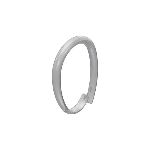 INTERDECO Duschvorhangringe, aus Kunststoff, Transparent Glasklar, oval, verschließbare Duschringe, für Duschstangen und Duschvorhänge, 65 x 49 mm, Typ 2132501, 12 Stück