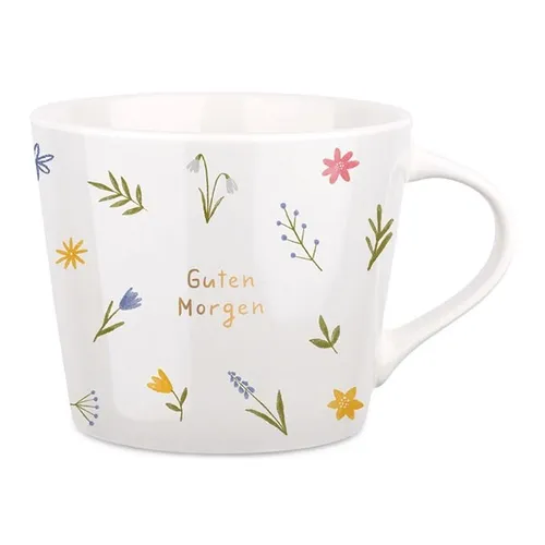 Tasse Becher Kaffeetasse mit Veredelung Guten Morgen 420 ml Grafik Werkstat