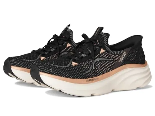 Skechers Damen Sneakers - Sportliche Schuhe in Schwarz, Größe 41 EU - Damen-Sneaker mit 100% veganen Materialien, flexibler Sohle und innovativem No Tie Fit Laces für perfekten Halt ohne Binden.