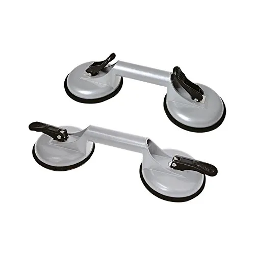 PRO PLUS Saugheber Glas 2er Set Aluminium mit 2 Saugnäpfen bis 100 Kg Tragkraft