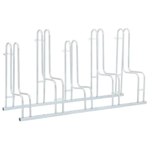 vidaXL Fahrradständer für 5 Fahrräder, freistehend in silber von vidaXL
