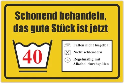 BerpaHome Das gute Stück ist Vierzig - 30 x 20 cm 3mm Schild - Partydeko Geburtstagskarte Geschenkidee Geburtstagsdeko - Geschenk Geburtstagsgeschenk 40. Geburtstag 40 Jahre Männer & Frauen 40er
