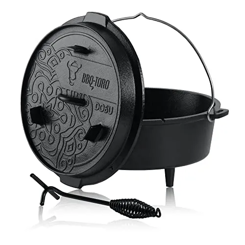 BBQ-Toro Ultimate Dutch Oven 7,3L mit PRO3+ Beschichtung in schwarz von BBQ-Toro