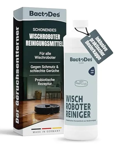 BactoDes Clean Wischroboterreiniger 1L inkl. Dosierkappe I Probiotische Reinigung & Geruchsentfernung I Streifenfrei & schonend I Ideal für Fliesen, Naturstein & versiegeltes Parkett