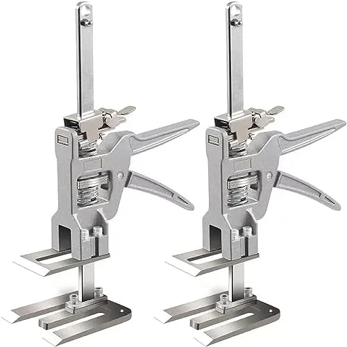 Yangers 2 Stück Aluminium Labor Saving Arm-Hand Lifting Jack Tool, Wandfliesen-Locator Höhenverstellbar Hebewerkzeug Holzbearbeitungsklemmen Heber für Tür Panel Schrank Board Heavy Duty Möbel, WT-30