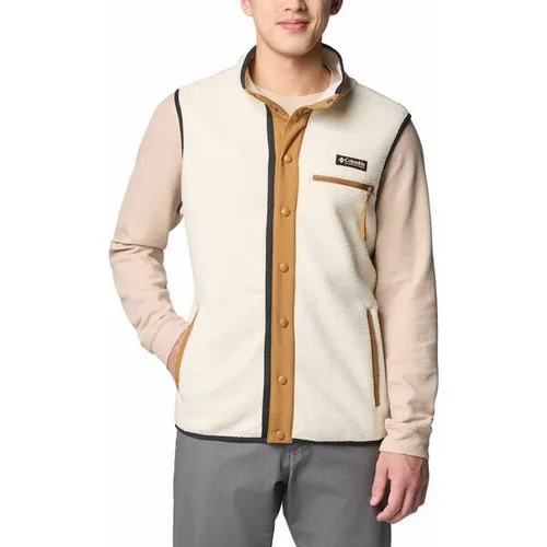 Columbia Helvetia II Vest - Fleeceweste XL beige/weiß - Herren-Weste aus 100% Polyester, ideal für Wanderungen; modernes Design in Beige/Weiß für optimalen Komfort und Stil.