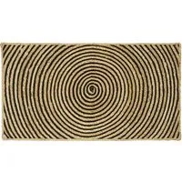 vidaXL Jute Teppich Rund 60 x 110 cm Schwarz-Beige von vidaXL