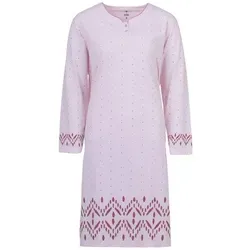 zeitlos Nachthemd Nachthemd Langarm - Punkte mit Rauten Bordure rosa XXL