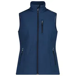 CMP Softshellweste Dunkelblau, Größe 48, Damen - Funktionsjacken mit ClimaProtect Technologie, wasserdicht (7.000 mm) und atmungsaktiv (1.000 g/m²/24h) für optimalen Komfort bei Outdoor-Aktivitäten.