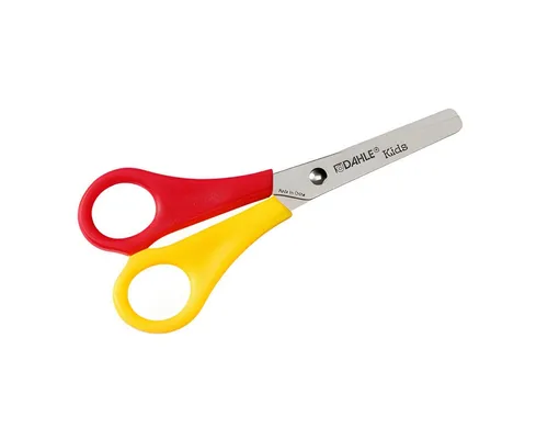 DAHLE Papierscheren Dahle Kinderschere Kids rund 5 Zoll 5 Zoll = 13cm, rot/gelb, Linkshand