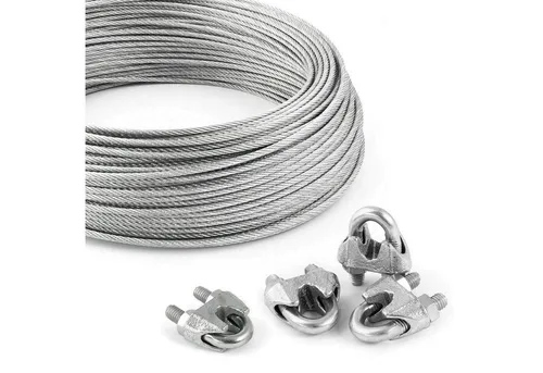 DQ-PP DQ-PP Stahlseil SET 30m, 3-5mm, 6x7, Klemmen, Kauschen, Schrauben Drahtseil