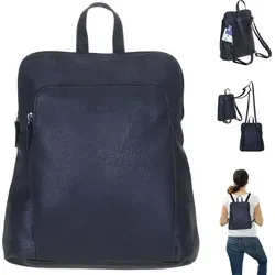 Kleiner Damenrucksack Alessandro Fiore aus Kunstleder - Schwarz - Stylischer Rucksack für Damen, wasserabweisend und wandelbar zum Schultergurt. Inkl. Geheimfach und Schlüsselbörse für optimale Sicherheit und Komfort.