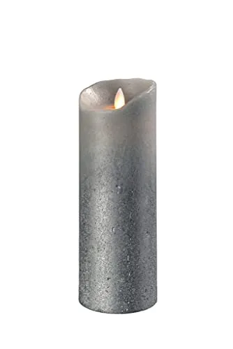 sompex Flame LED Echtwachskerze Sand metallic 8x23cm in grau von sompex