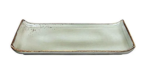 BBQ-Platte |Servierplatte | NATURE COLLECTION | Steinzeug | STONE - Grau | 33 x 16,5 cm