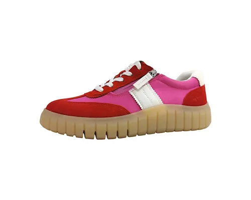 Tamaris Comfort Damen Sneaker mit Chunky-Sohle, Mehrfarbig (Red/Fuchsia), 38 EU