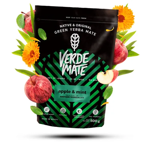 Mate Tee Verde Mate Apple & Mint Frucht Yerba Mit Apfel Minze Brasilien 500 g