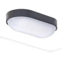Oktaplex LED Ovalleuchte Base 9W 800lm IP65 Neutralweiß 4000K Kellerlampe Schwarz