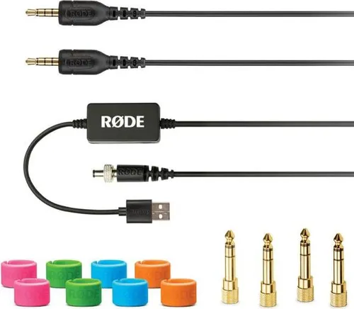 Rode Zubehör-Set für Rodecaster Podcast Station - Umfassendes Zubehör-Set für die Rodecaster Pro Podcast Station, ideal für mobile Nutzung und einfache Kabelzuordnung. Hochwertige Audiokabel und Adapter sorgen für optimale Verbindung und Flexibilität beim Podcasting.