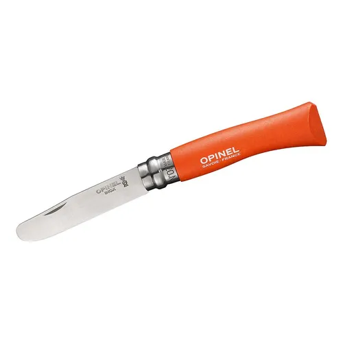 Opinel Schnitzmesser No.7, Kindermesser, gerade Klinge, orange