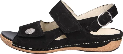 Waldläufer Heliett Sandalen mit herausnehmbarem Fußbett - Bequeme Damensandalen aus hochwertigem Nubukleder, ideal für individuelle Anpassung dank Klettverschluss. Das herausnehmbare Fußbett sorgt für optimalen Tragekomfort und Flexibilität im Alltag.