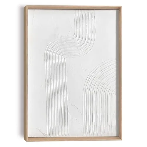 REINDERS Relief Wandbild, Kurven, Wohnzimmer, Poster, Wanddeko, Room Decor, MDF, Weiß, 40x30cm