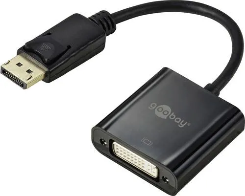 Goobay 69873 DisplayPort / DVI Adapter [1x DisplayPort Stecker - 1x DVI-Buchse 24+1pol.] Schwarz 0.15m